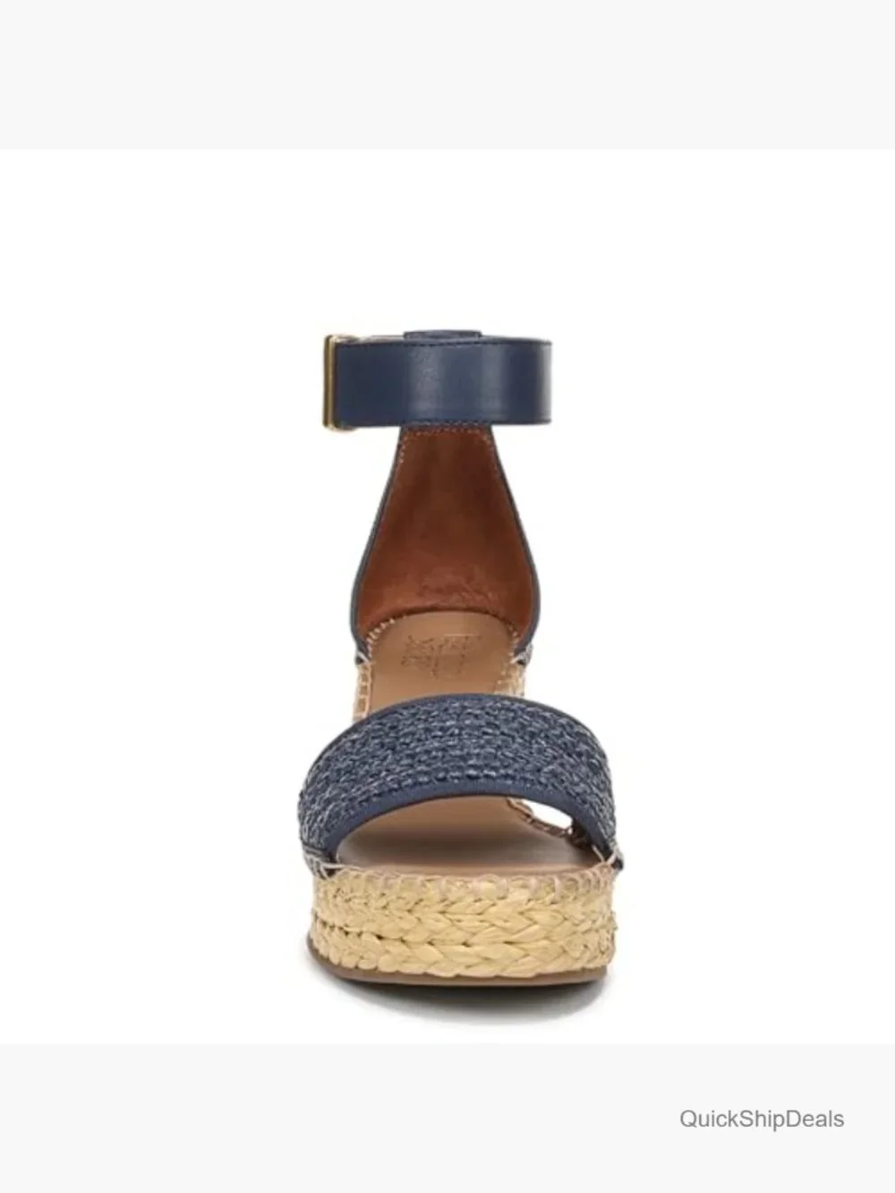 Jute-Wrapped Wedge Sandals with Adjustable Ankle Strap